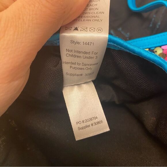 WEISSMAN Dance costume feather teal sequins sassy A Deeper Love 14471 LC child - Picture 9 of 12